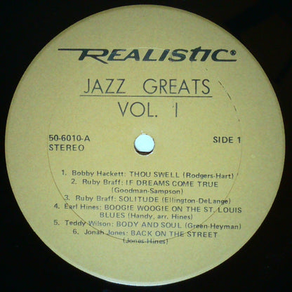 Various : Jazz Greats Vol. 1 (LP, Comp)
