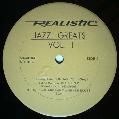Various : Jazz Greats Vol. 1 (LP, Comp)