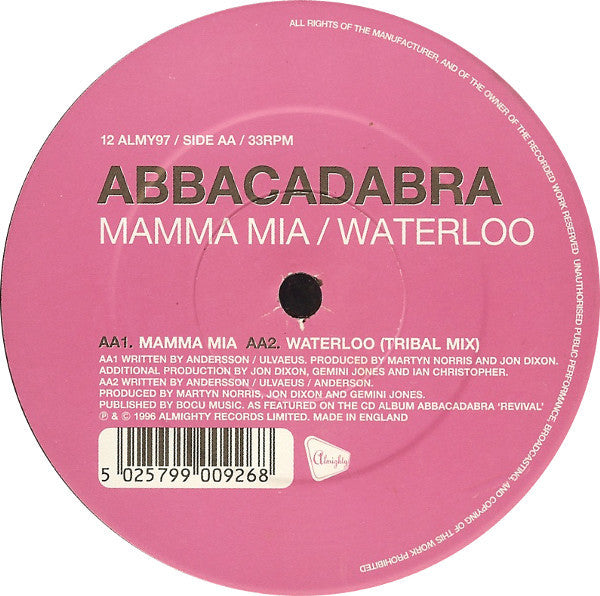Abbacadabra : Waterloo / Mamma Mia (12")