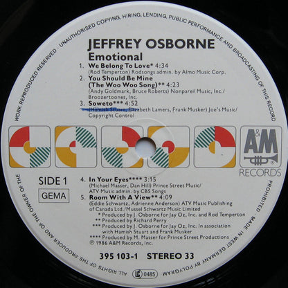 Jeffrey Osborne : Emotional (LP, Album)
