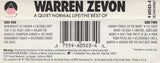 Warren Zevon : A Quiet Normal Life: The Best Of Warren Zevon (Cass, Comp)