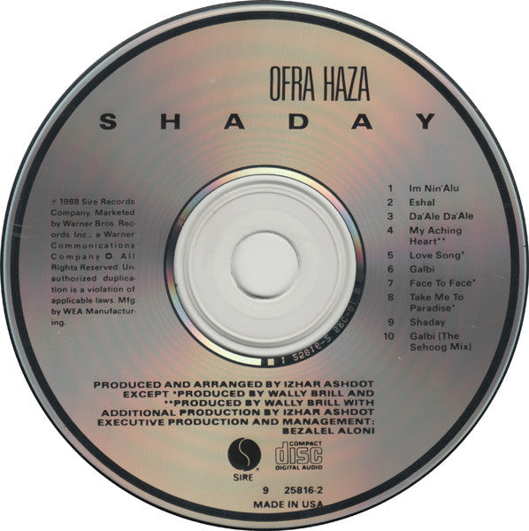 Ofra Haza : Shaday (CD, Album)