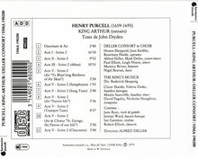 Henry Purcell - Deller Consort, The King's Musick, Alfred Deller : King Arthur (Extraits) (CD, Album, RE)