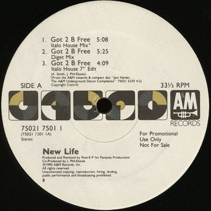 New Life : Got 2 B Free (12", Promo)