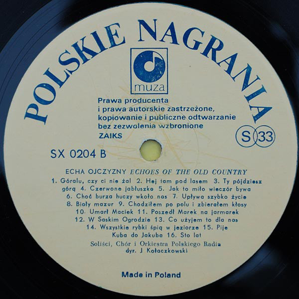 Chór Polskiego Radia I Orkiestra Polskiego Radia : Echa Ojczyzny (LP, Album, RE)