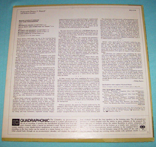 Pierre Boulez / Hector Berlioz / The New York Philharmonic Orchestra : Boulez Conducts Berlioz (LP, Album, Quad)