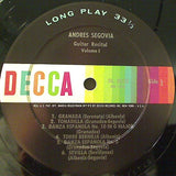 Andrés Segovia : Guitar Solos (LP, Album, RE)