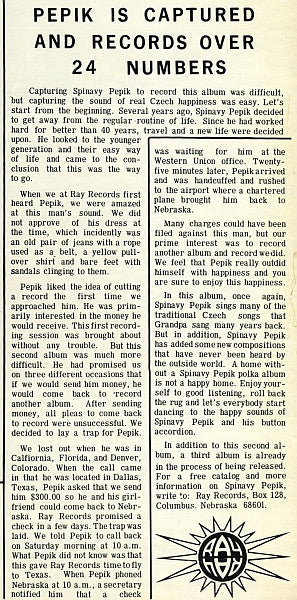 Spinavy Pepik : Špinavy Pepík Sings In Jail (LP, Album)