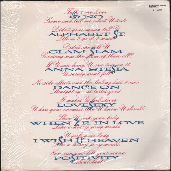 Prince : Lovesexy (LP, Album, Club, BMG)