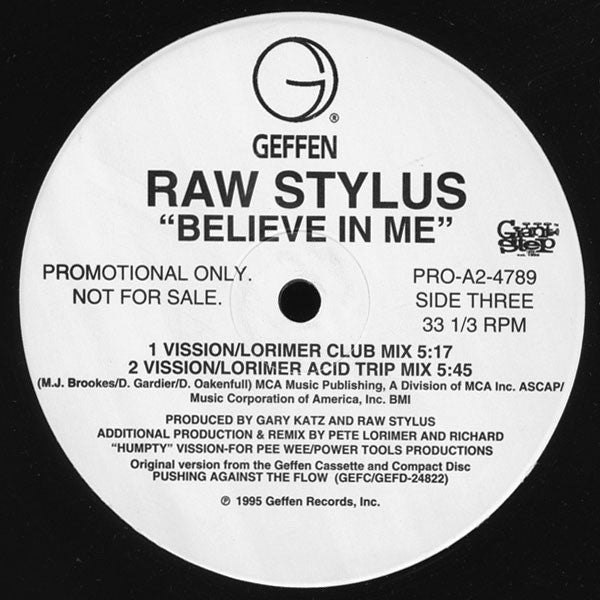 Raw Stylus : Believe In Me (2x12", Promo)