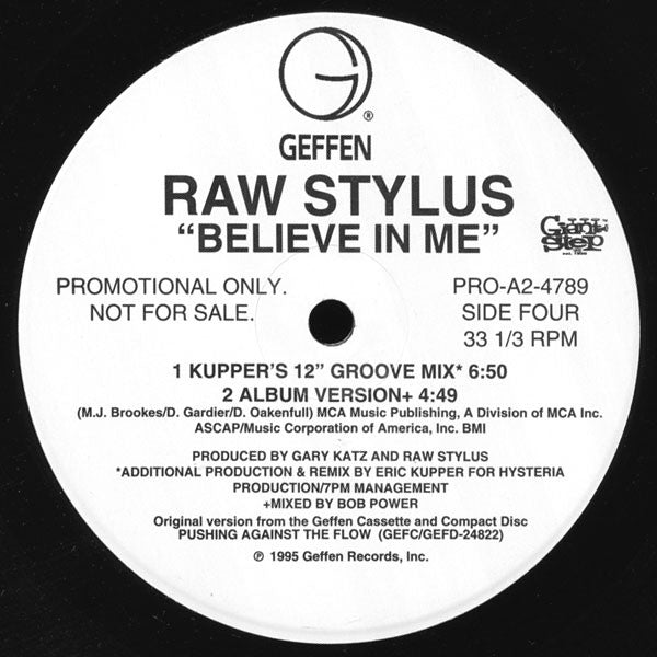 Raw Stylus : Believe In Me (2x12", Promo)