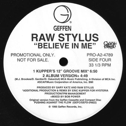 Raw Stylus : Believe In Me (2x12", Promo)