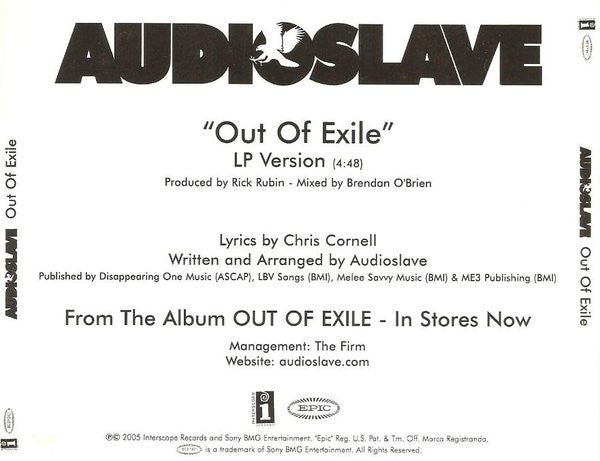 Audioslave : Out Of Exile (CDr, Promo)