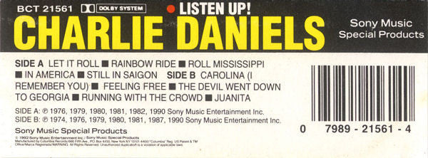 The Charlie Daniels Band : Listen-Up! (Cass, Comp)