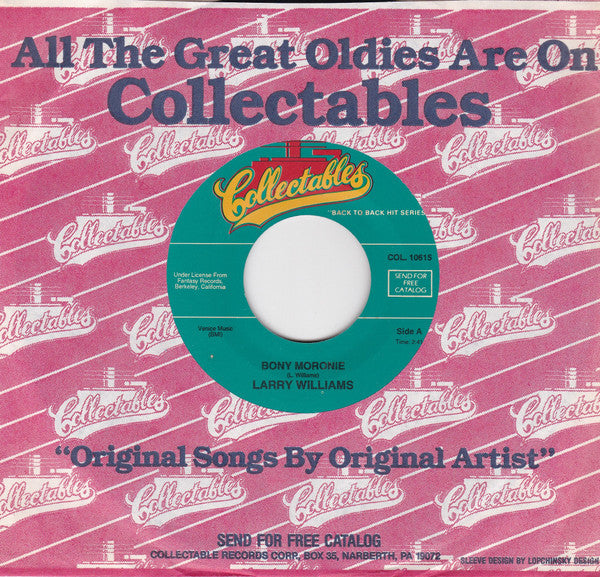 Larry Williams (3) : Bony Moronie / You Bug Me, Baby (7", Single, RE)