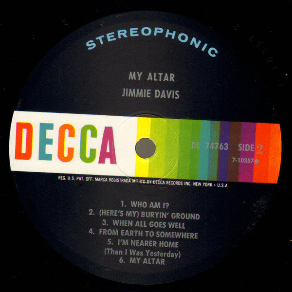 Jimmie Davis : My Altar (LP, Album)