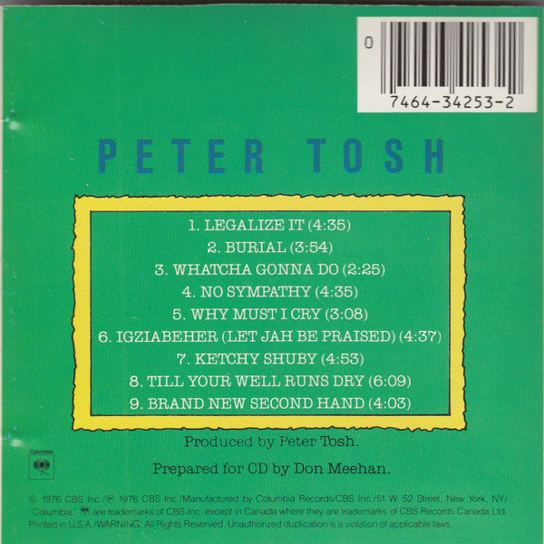 Peter Tosh : Legalize It (CD, Album, RE, Pit)