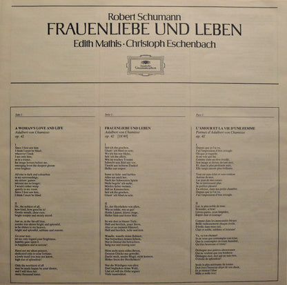 Robert Schumann - Edith Mathis • Christoph Eschenbach : Frauenliebe Und Leben • Lied Der Suleika • Liebeslied • Mond, Meiner Seele Liebling • u.a. (LP)