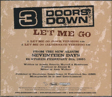 3 Doors Down : Let Me Go (CD, Single, Promo)