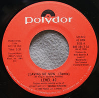 Level 42 : Leaving Me Now (7", Promo, Smo)
