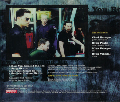 Nickelback : How You Remind Me (CD, Single, Promo)