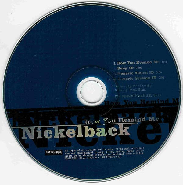 Nickelback : How You Remind Me (CD, Single, Promo)