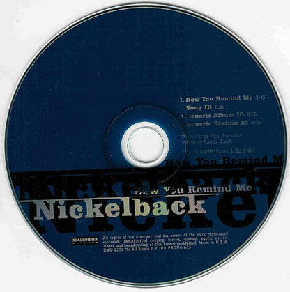 Nickelback : How You Remind Me (CD, Single, Promo)