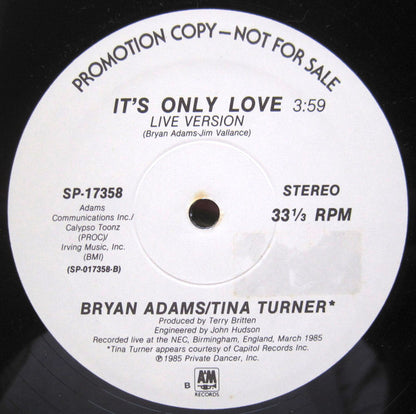 Bryan Adams / Tina Turner : It's Only Love (12", Single, Promo)