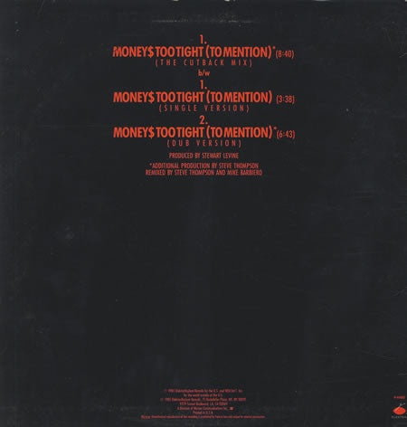 Simply Red : Money's Too Tight (To Mention) (12", Promo)
