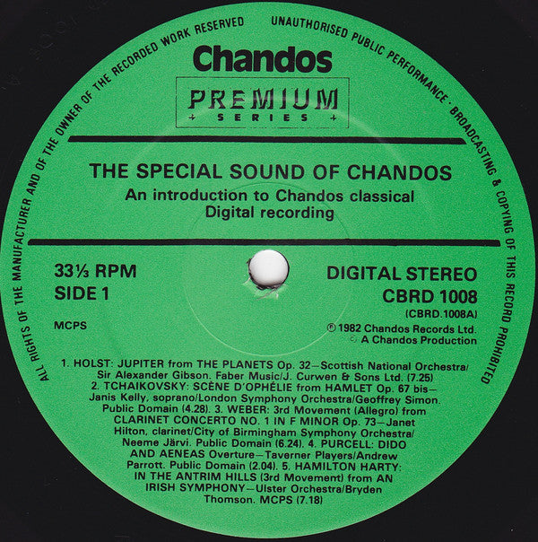Various : The Special Sound Of Chandos - Classical Digital Sampler (LP, Comp)