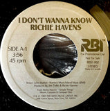 Richie Havens : I Don't Wanna Know (7", Single, Promo)