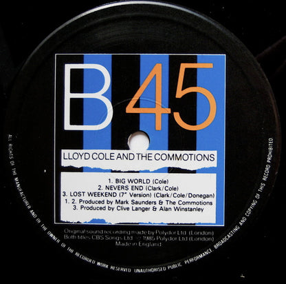 Lloyd Cole & The Commotions : Lost Weekend (Extended Version) (12", Single)