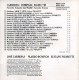 José Carreras, Placido Domingo, Luciano Pavarotti : Favorite Arias By The World's Favorite Tenors (CD, Album, Comp)