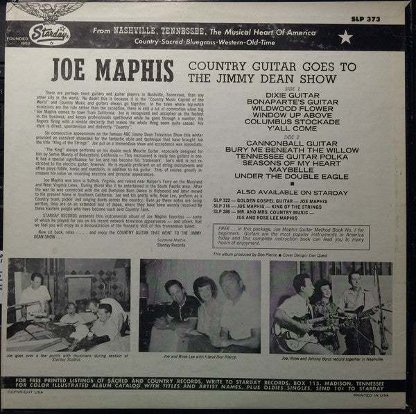 Joe Maphis : Country Guitar Goes On The Jimmy Dean Show (LP)