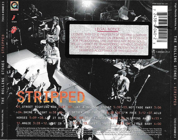 The Rolling Stones – Stripped – CD (Album, Enhanced), 1995