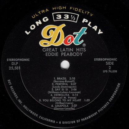 Eddie Peabody : Great Latin Hits (LP, Album, Mon)