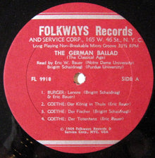 Eric Bauer (6), Brigitt Schaidnagl : The German Ballad (The Classical Age) (LP, Mono)