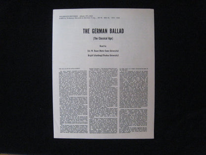 Eric Bauer (6), Brigitt Schaidnagl : The German Ballad (The Classical Age) (LP, Mono)