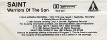 Saint (14) : Warriors Of The Son (Cass, Album)