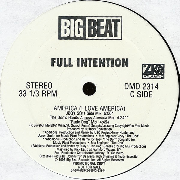 Full Intention : America (I Love America) (2x12", Promo)