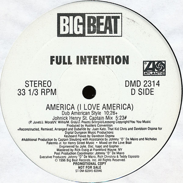 Full Intention : America (I Love America) (2x12", Promo)